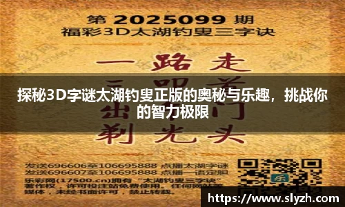 探秘3D字谜太湖钓叟正版的奥秘与乐趣，挑战你的智力极限